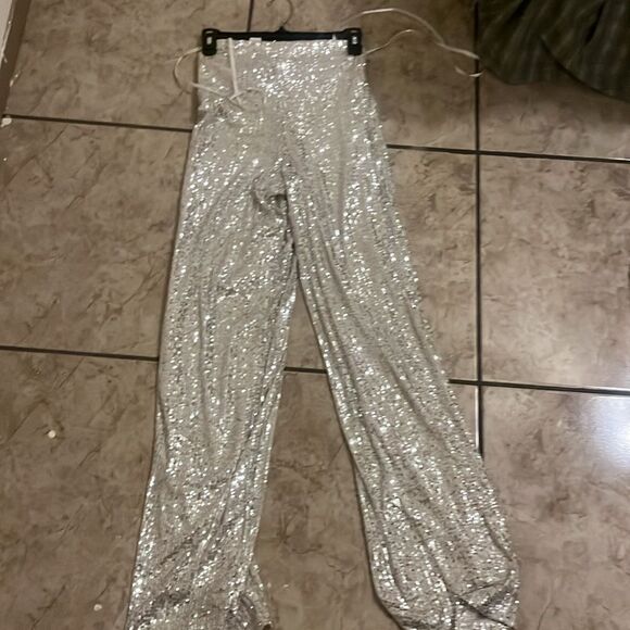 CRYSTAL SKY SEQUIN HIGH RISE PANTS - Picture 4 of 10